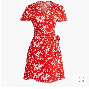 Orange J Crew wrap dress